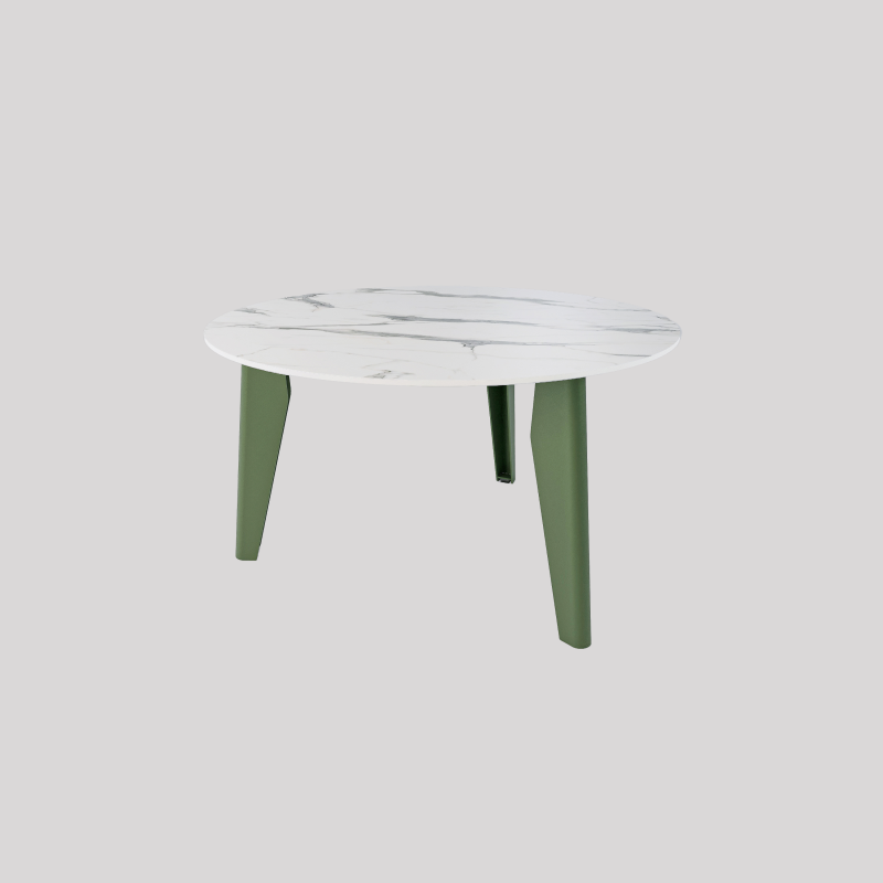 Table basse ronde décor marbre coloris vert Colombe
