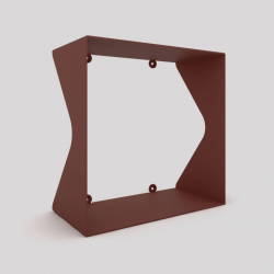 Étagère murale échancrée en acier coloris red brown métallisé sur laquelle se fixe le décor Ponton