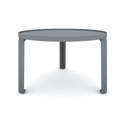 Table basse en acier Jade de forme ronde, coloris gris métallisé