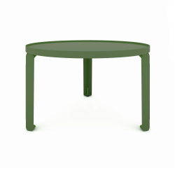 Table basse en acier Jade de forme ronde, coloris vert