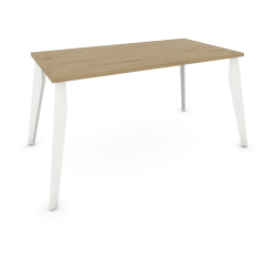 Table à manger rectangulaire décor chêne clair coloris blanc Orion