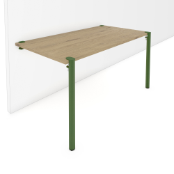 Table murale rectangulaire décor chêne clair coloris vert Cassiopée