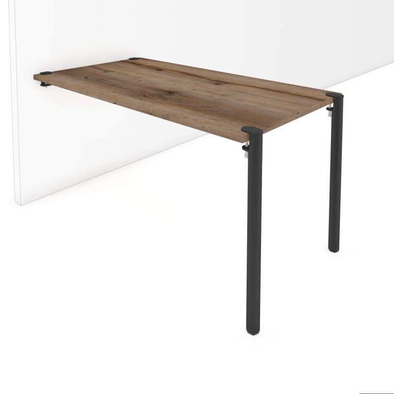 Table murale rectangulaire décor chêne vieilli coloris noir Céphée