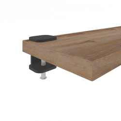 Détail de l'étagère murale décor chêne vieilli coloris noir Vénus