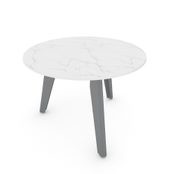 Table basse ronde décor marbre coloris gris métallisé Colombe