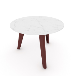 Table basse ronde décor marbre coloris red brown métallisé Colombe