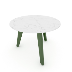 Table basse ronde décor marbre coloris vert Colombe