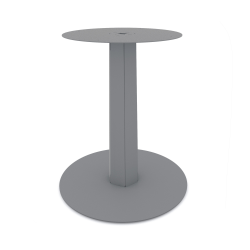 Table équipée d'un pied central en acier Zircon coloris gris métallisé