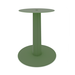 Table équipée d'un pied central en acier Zircon coloris vert
