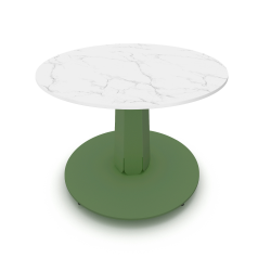 Table basse ronde décor marbre coloris vert Cygne