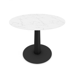 Table à manger ronde décor marbre coloris noir Aquila