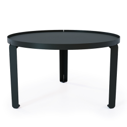Table basse en acier Jade de forme ronde, coloris noir
