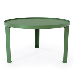 Table basse en acier Jade de forme ronde, coloris vert