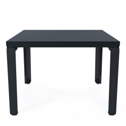 Table basse en acier Cristal de forme carrée, coloris noir