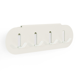 Porte clés en acier Nacre coloris blanc