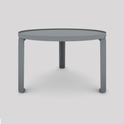 Table basse en acier Jade de forme ronde, coloris gris métallisé