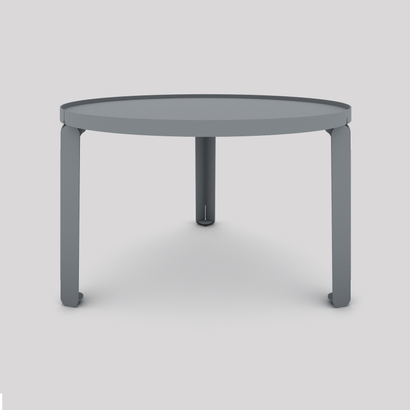 Table basse en acier Jade de forme ronde, coloris gris métallisé Table basse en acier Jade de forme ronde, coloris gris métallisé