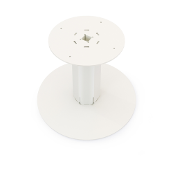 Vue de dessus du pied de table basse en acier blanc Zircon
