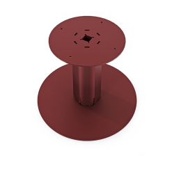 Vue de dessus du pied de table basse en acier red brown Zircon