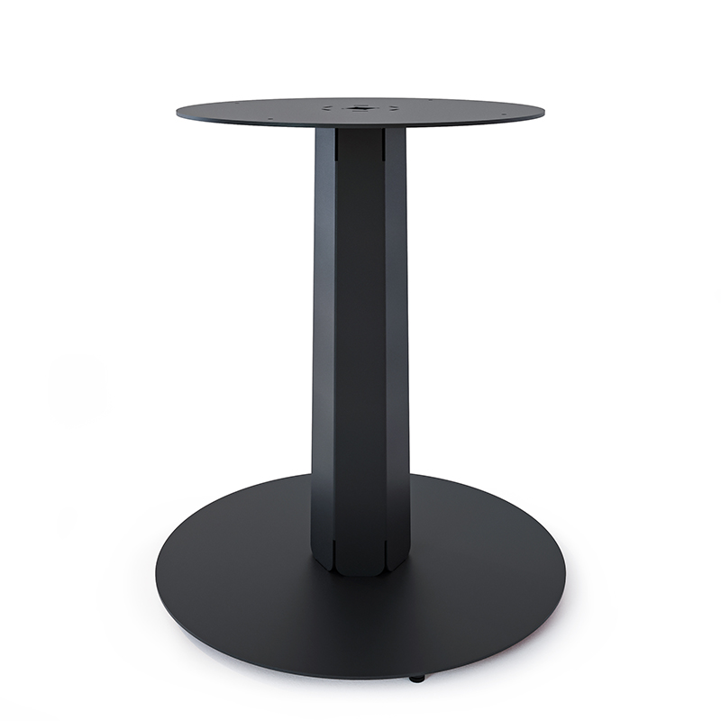 Pied de table haute en acier noir Zircon