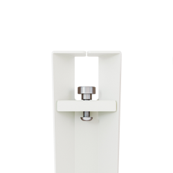 Pied de table acier blanc avec vis étau