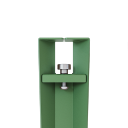 Pied de table acier vert avec vis étau