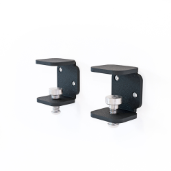Supports coloris noir pour la fixation murale de la table rectangulaire décor chêne clair