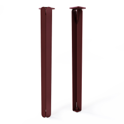 Table à manger rectangulaire décor chêne vieilli équipée de 4 pieds acier Jaspe coloris red brown