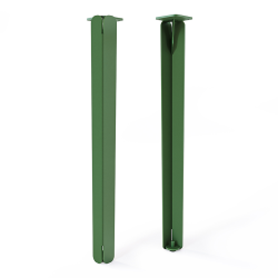 Table à manger rectangulaire décor chêne vieilli équipée de 4 pieds acier Jaspe coloris vert