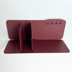 Étagère murale en acier Aventurine red brown avec serre livres et porte clés