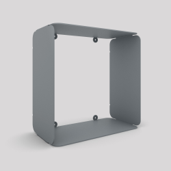 Cube-étagère en acier, gris métallisé