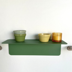 Etagère murale en acier vert