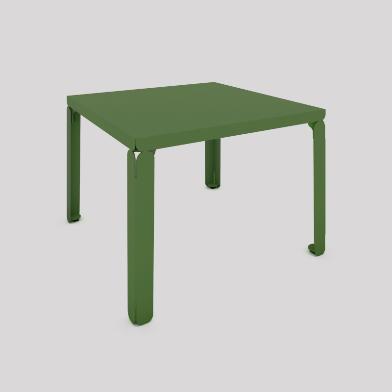Table basse en acier Cristal de forme carrée, coloris vert Table basse en acier Cristal de forme carrée, coloris vert