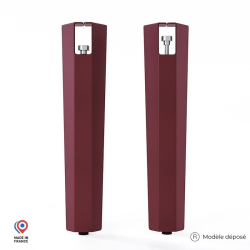 Lot de deux pieds de table basse en acier red brown Saphir