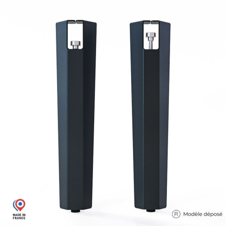 Lot de deux pieds de table basse en acier noir Saphir Lot de deux pieds de table basse en acier noir Saphir