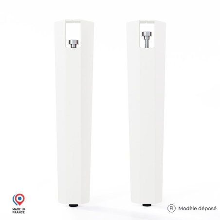 Lot de deux pieds de table basse en acier blanc Saphir Lot de deux pieds de table basse en acier blanc Saphir