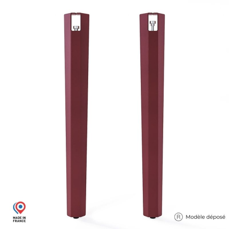 Lot de deux pieds de table mange debout Saphir en acier red brown Lot de deux pieds de table mange debout Saphir en acier red brown