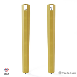 Lot de deux pieds de table mange debout Saphir en acier doré Lot de deux pieds de table mange debout Saphir en acier doré