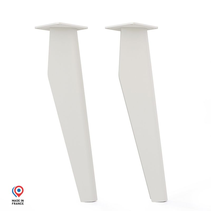 Lot de deux pieds de table basse Opale en acier blanc