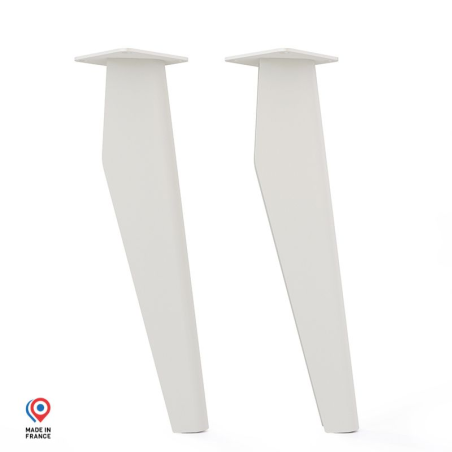 Lot de deux pieds de table basse Opale en acier blanc Lot de deux pieds de table basse Opale en acier blanc