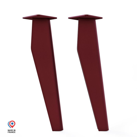 Lot de deux pieds de table basse Opale en acier coloris red brown Lot de deux pieds de table basse Opale en acier coloris red brown