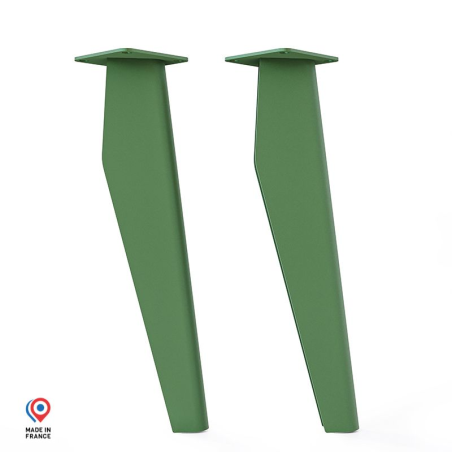 Lot de deux pieds de table basse Opale en acier vert Lot de deux pieds de table basse Opale en acier vert