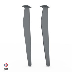 pieds de table haute Opale en acier gris