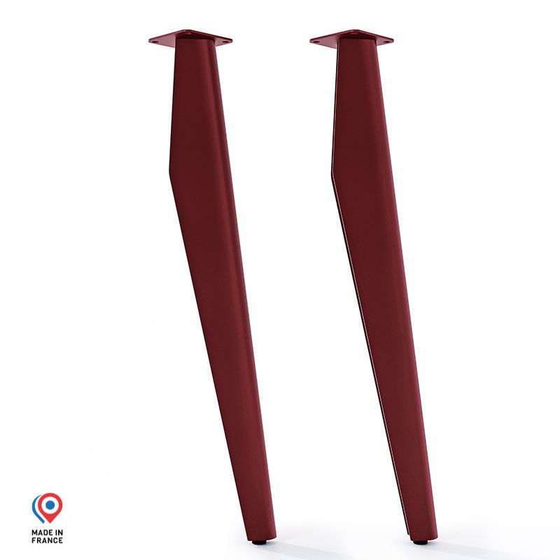 Pieds de table mange debout Opale en acier coloris red brown