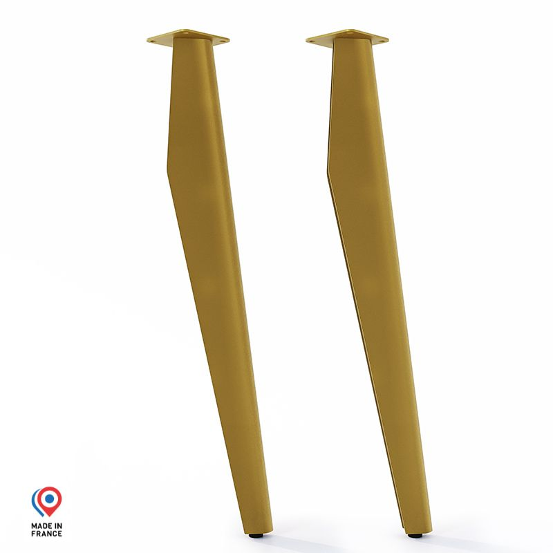 Pieds de table mange debout Opale en acier doré