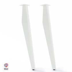 Pieds de table mange debout Opale en acier blanc