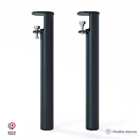 Lot de deux pieds de table basse Topaze en acier coloris noir Lot de deux pieds de table basse Topaze en acier coloris noir