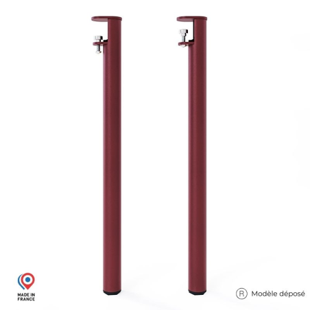 Lot de deux pieds de table mange debout Topaze en acier coloris red brown Lot de deux pieds de table mange debout Topaze en acier coloris red brown