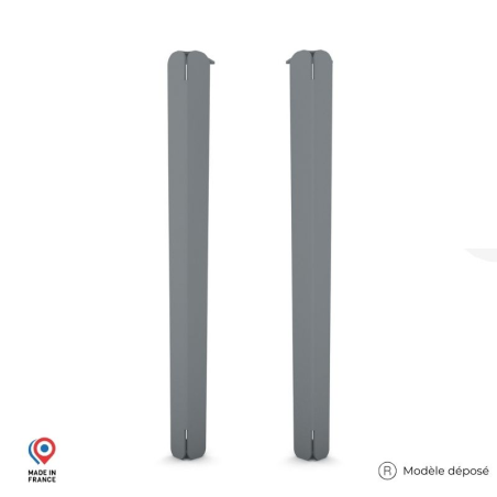 Lot de deux pieds de table haute Jaspe en acier coloris gris métallisé Lot de deux pieds de table haute Jaspe en acier coloris gris métallisé