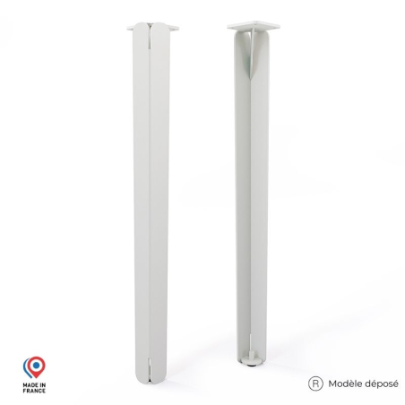 Lot de deux pieds de table haute Jaspe en acier coloris blanc Lot de deux pieds de table haute Jaspe en acier coloris blanc